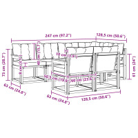 Produktbild för Utomhussoffset med kudde 7 pcs Naturlig och Ljus Grå