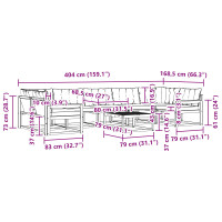 Produktbild för Utomhussoffset med kudde 8 pcs Naturlig och Ljus Grå