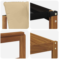 Produktbild för Utomhussoffset med kudde 6 pcs Naturlig och Beige