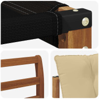 Produktbild för Utomhussoffset med kudde 6 pcs Naturlig och Beige