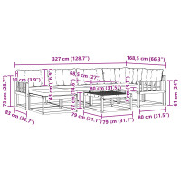 Produktbild för Utomhussoffset 19 pcs Naturlig och Beige Massivt Akaciaträ