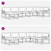 Produktbild för Utomhussoffset med kudde 7 pcs Naturlig och Beige
