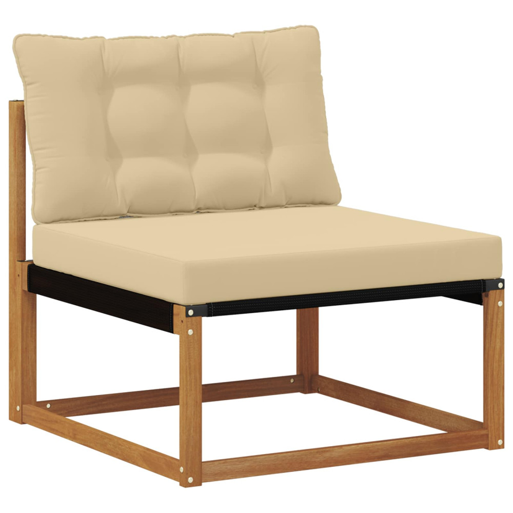 Produktbild för Utomhussoffset med kudde 7 pcs Naturlig och Beige
