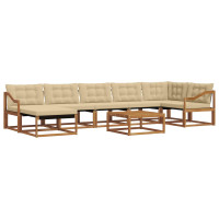 Produktbild för Utomhussoffset 22 pcs Naturlig och Beige Massivt Akaciaträ