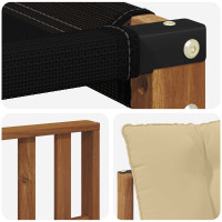 Produktbild för Utomhussoffset med kudde 6 pcs Naturlig och Beige