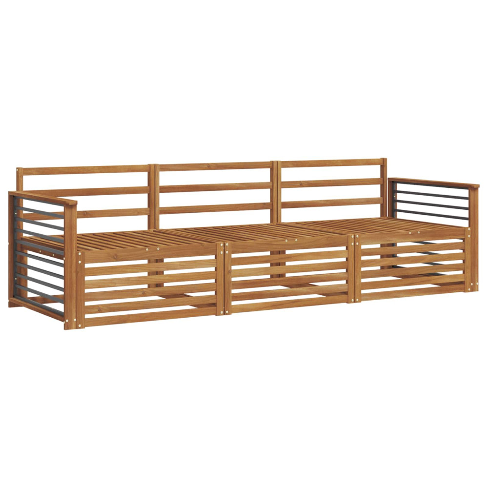Produktbild för Utomhussoffset 3 pcs Naturfärg Massivt Akaciaträ