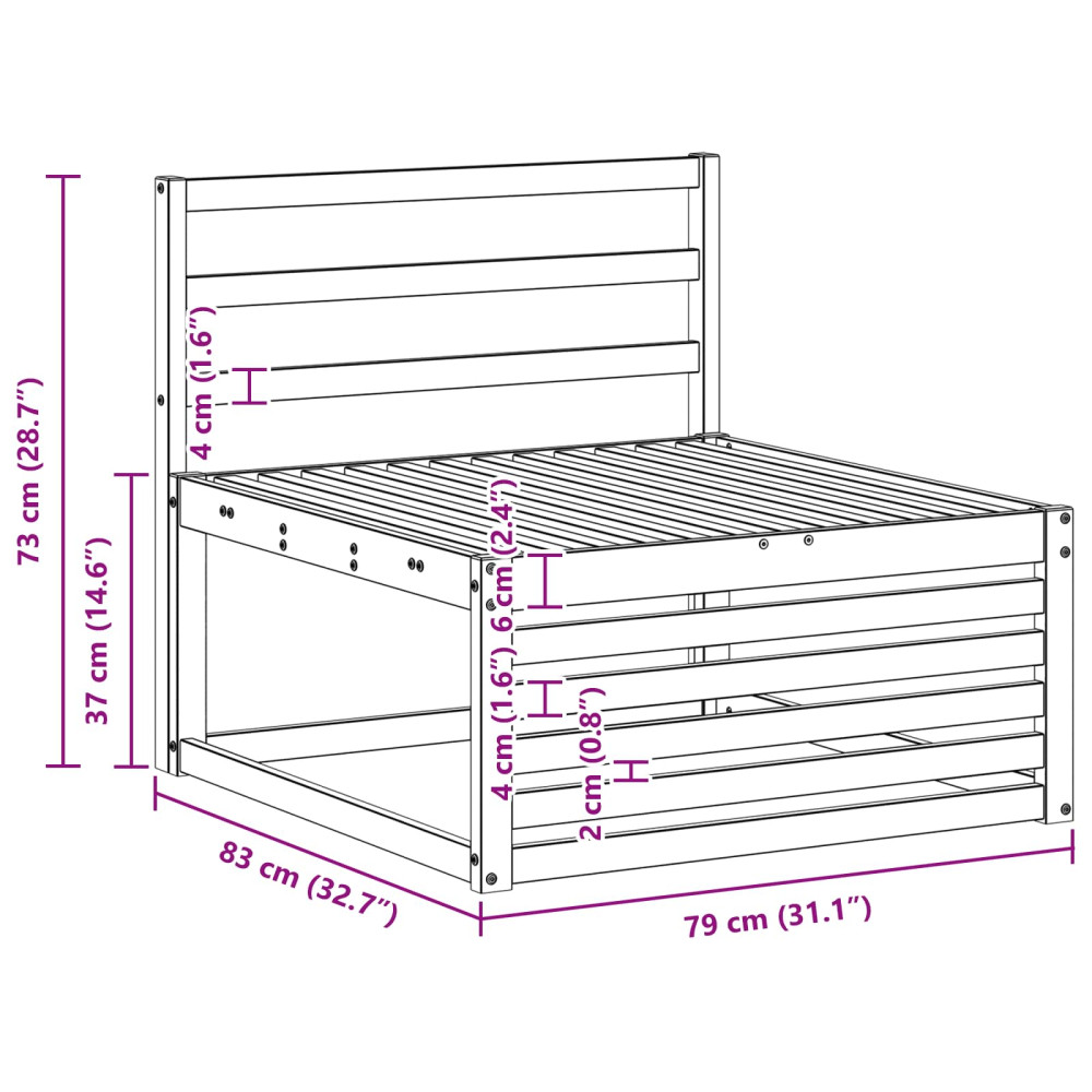 Produktbild för Utomhussoffset 3 pcs Naturfärg Massivt Akaciaträ