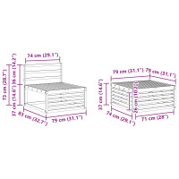 Produktbild för Utomhussoffset 5 pcs Naturfärg Massivt Akaciaträ