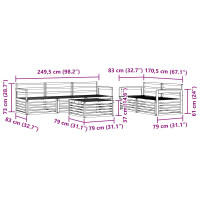 Produktbild för Utomhussoffset 6 pcs Naturfärg Massivt Akaciaträ