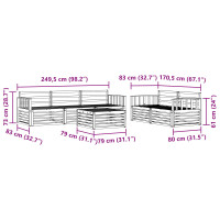Produktbild för Utomhussoffset 6 pcs Naturfärg Massivt Akaciaträ