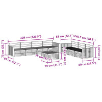 Produktbild för Utomhussoffset 8 pcs Naturfärg Massivt Akaciaträ
