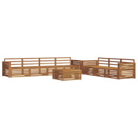 Produktbild för Utomhussoffset 8 pcs Naturfärg Massivt Akaciaträ