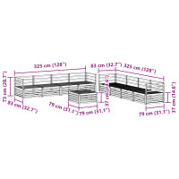 Produktbild för Utomhussoffset 9 pcs Naturfärg Massivt Akaciaträ