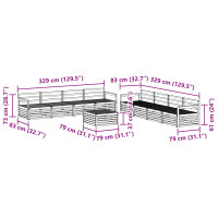 Produktbild för Utomhussoffset 9 pcs Naturfärg Massivt Akaciaträ
