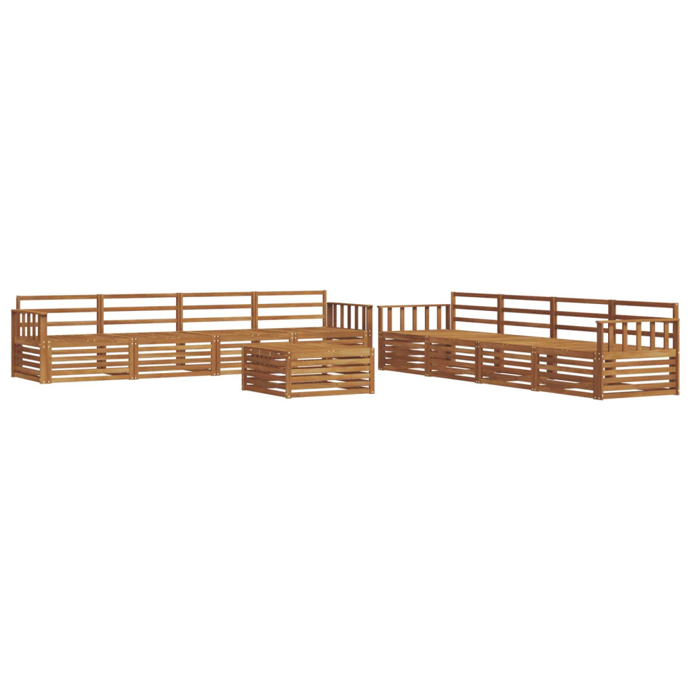 Produktbild för Utomhussoffset 9 pcs Naturfärg Massivt Akaciaträ
