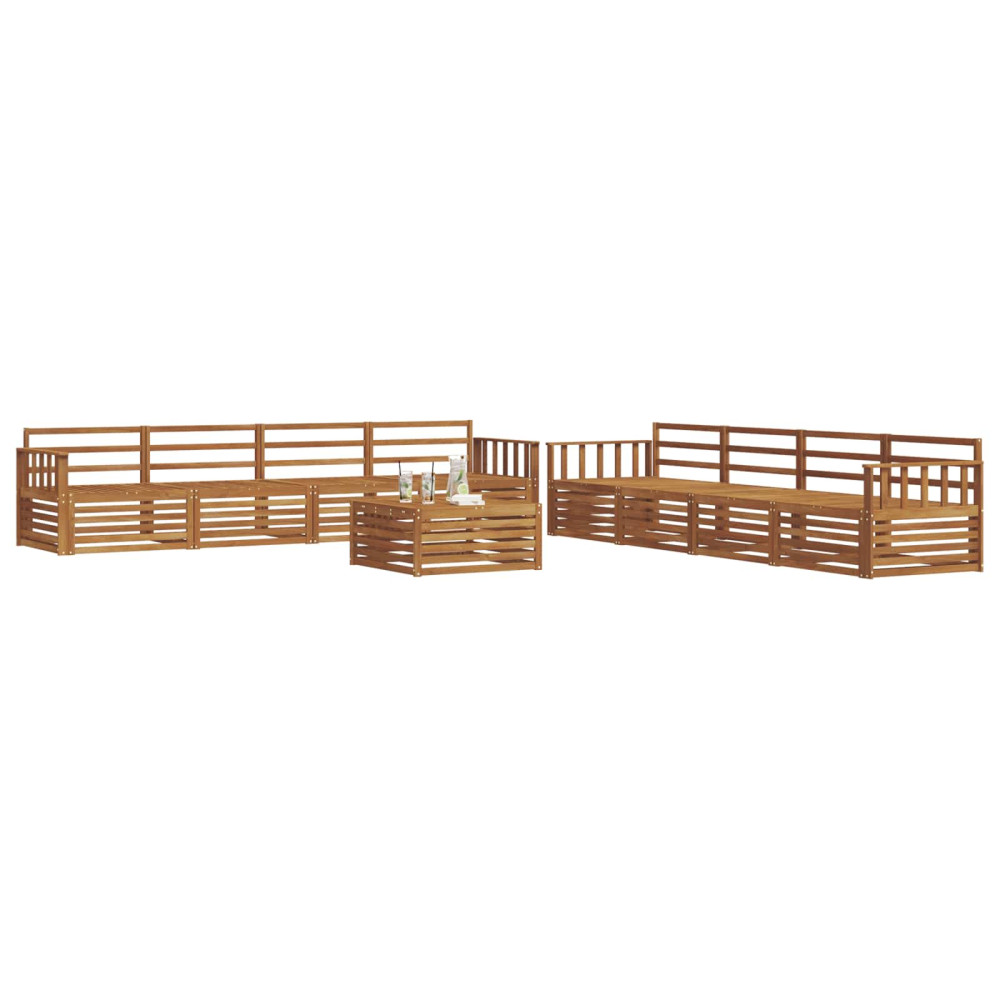 Produktbild för Utomhussoffset 9 pcs Naturfärg Massivt Akaciaträ