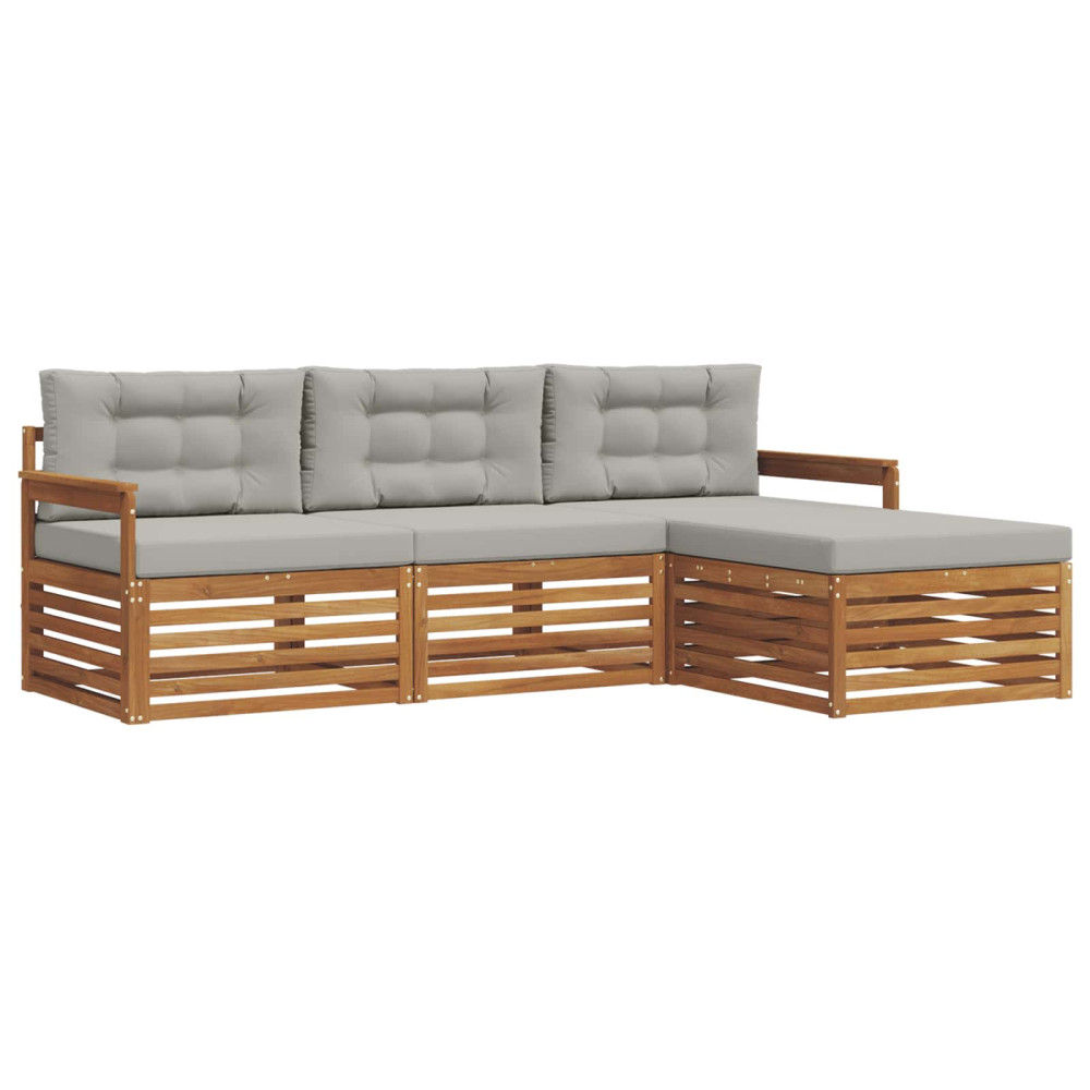 Produktbild för Utomhussoffset Naturlig och Ljus Grå 249,5 x 162,5 x 73 cm