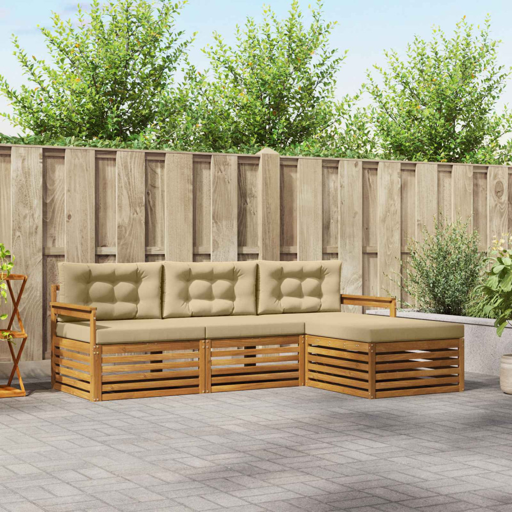 Produktbild för Utomhussoffset Naturlig och Beige 249,5 x 162,5 x 73 cm