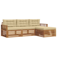 Produktbild för Utomhussoffset Naturlig och Beige 249,5 x 162,5 x 73 cm