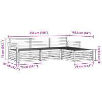 Produktbild för Utomhussoffset Naturfärg 254 x 162,5 x 73 cm Massivt Akaciaträ