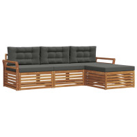 Produktbild för Utomhussoffset Naturlig och Antracit 254 x 162,5 x 73 cm