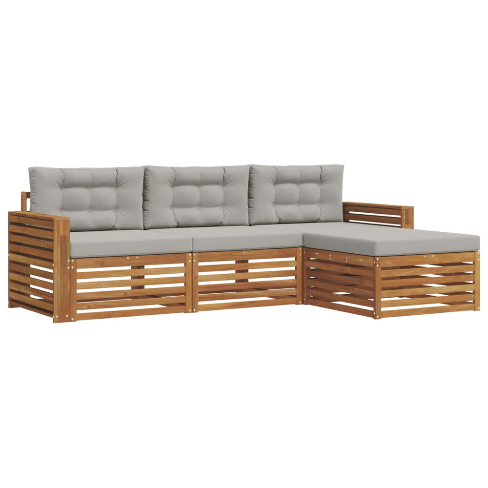 Produktbild för Utomhussoffset Naturlig och Ljus Grå 257,5 x 162,5 x 73 cm