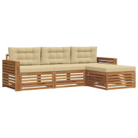 Produktbild för Utomhussoffset Naturlig och Beige 257,5 x 162,5 x 73 cm