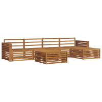 Produktbild för Utomhussoffset 6 pcs Naturfärg Massivt Akaciaträ