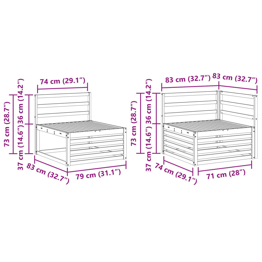 Produktbild för Utomhussoffset 4 pcs Naturfärg Massivt Akaciaträ