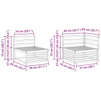 Produktbild för Utomhussoffset 4 pcs Naturfärg Massivt Akaciaträ