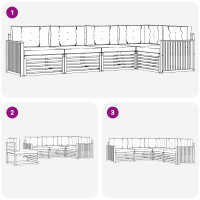 Produktbild för Utomhussoffset med kudde 5 pcs Naturlig och Beige