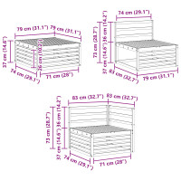 Produktbild för Utomhussoffset 6 pcs Naturfärg