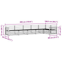 Produktbild för Utomhussoffset 6 pcs Naturfärg Massivt Akaciaträ