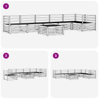 Produktbild för Utomhussoffset 7 pcs Naturfärg