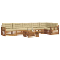 Produktbild för Utomhussoffset med kudde 7 pcs Naturlig och Beige