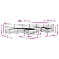 Produktbild för Utomhussoffset 7 pcs Naturfärg