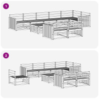 Produktbild för Utomhussoffset 9 pcs Naturfärg Massivt Akaciaträ