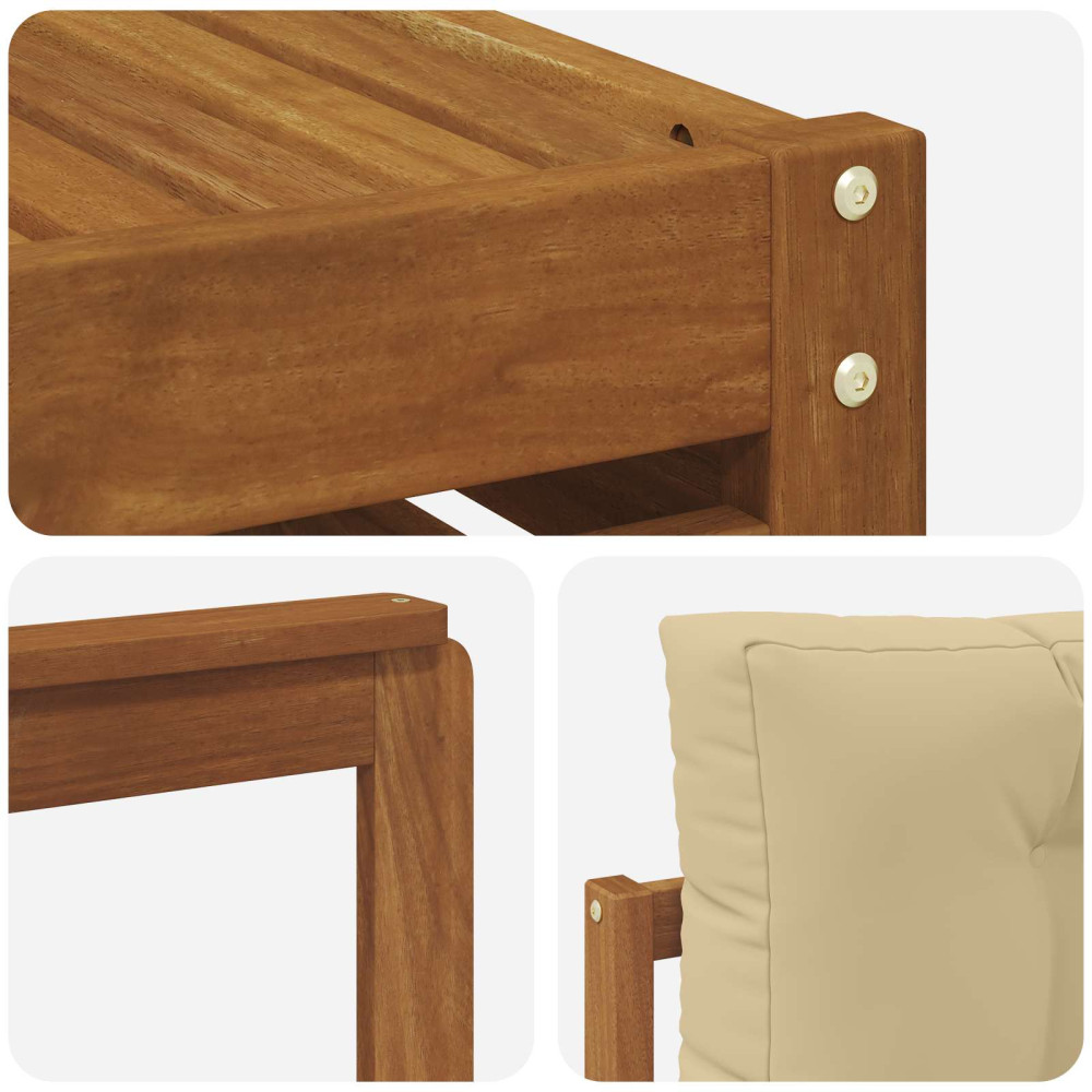 Produktbild för Utomhussoffset med kudde 7 pcs Naturlig och Beige