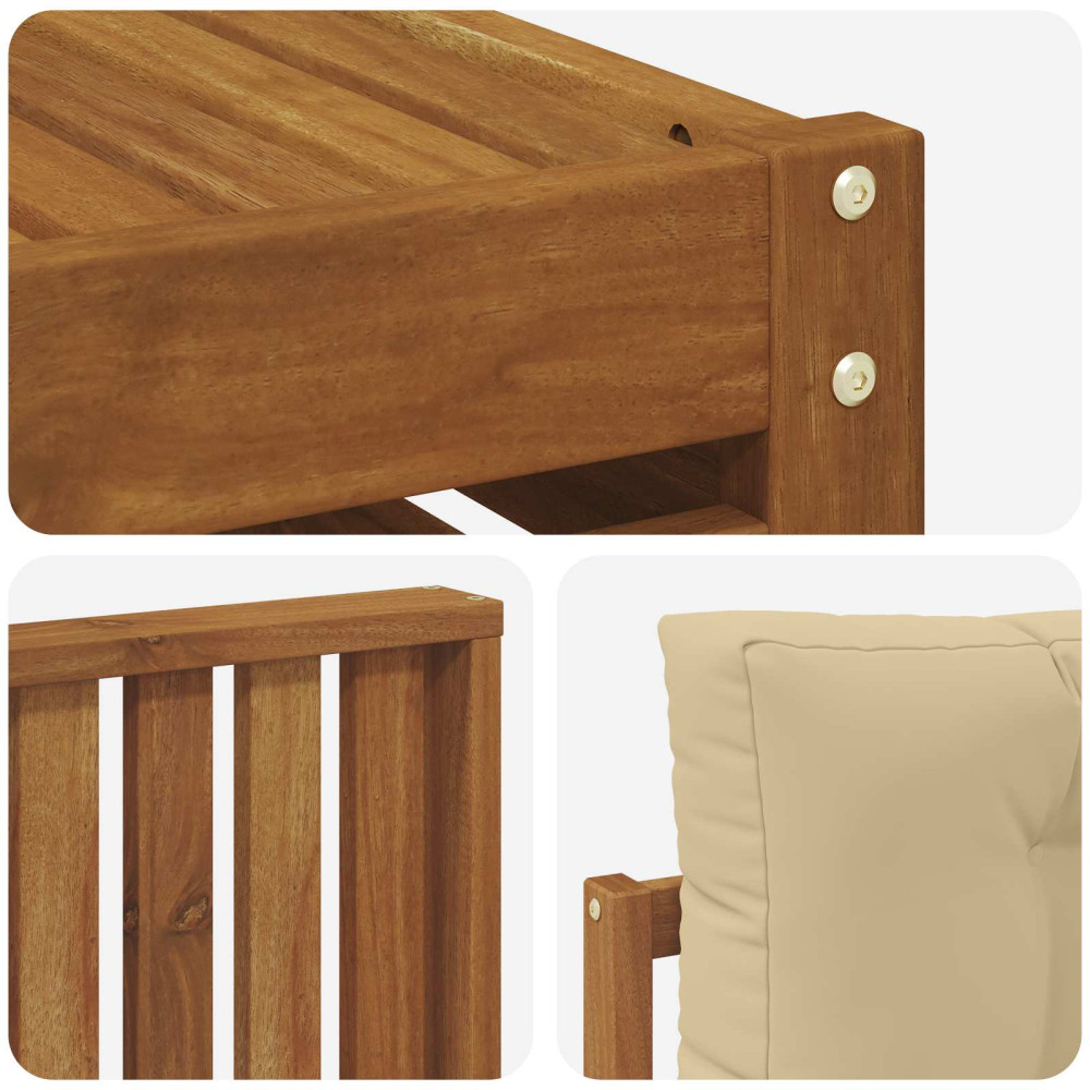 Produktbild för Utomhussoffset med kudde 7 pcs Naturlig och Beige