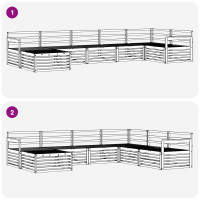 Produktbild för Utomhussoffset 7 pcs Naturfärg