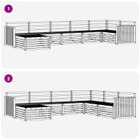 Produktbild för Utomhussoffset 7 pcs Naturfärg
