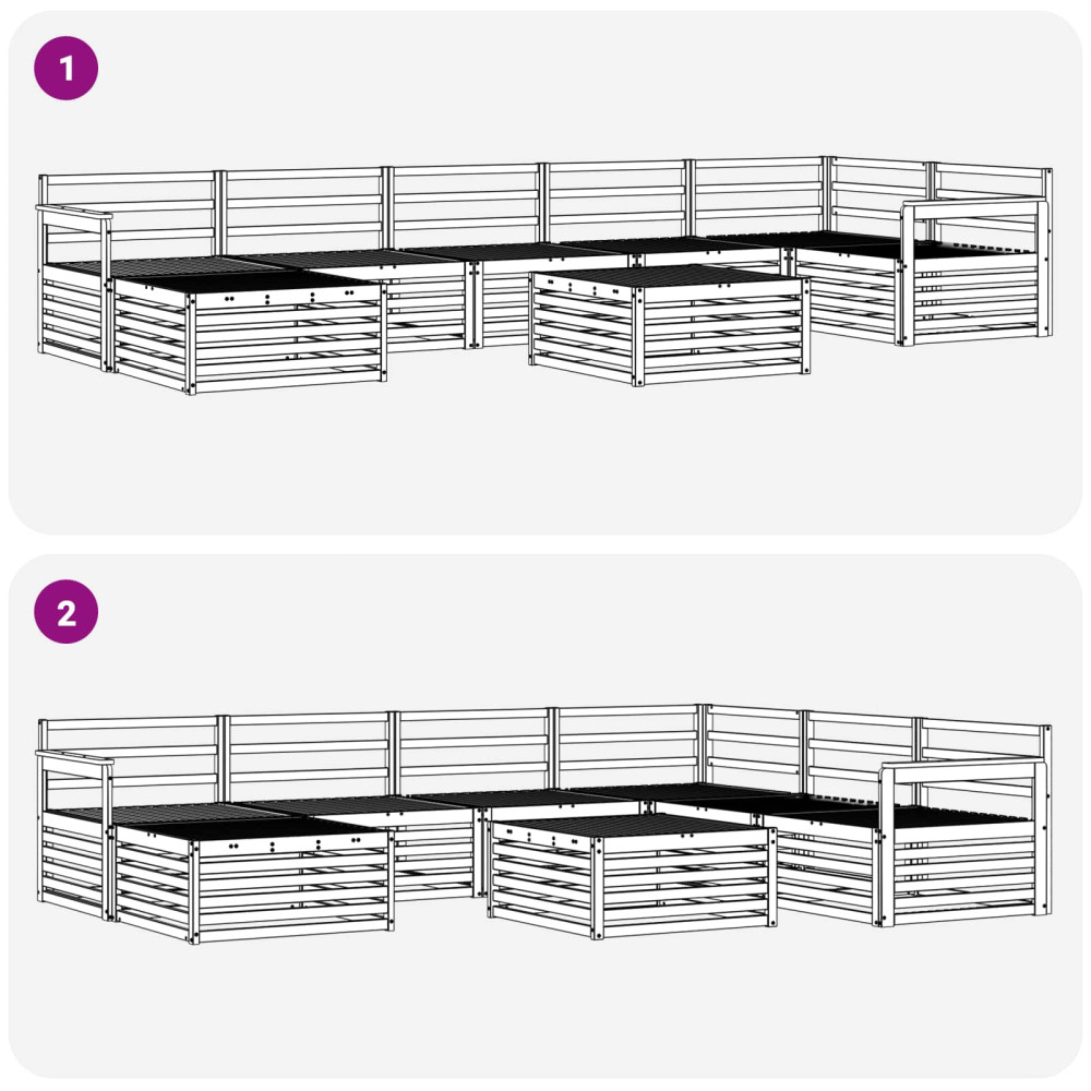 Produktbild för Utomhussoffset 8 pcs Naturfärg