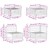 Produktbild för Utomhussoffset 8 pcs Naturfärg