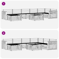 Produktbild för Utomhussoffset 8 pcs Naturfärg