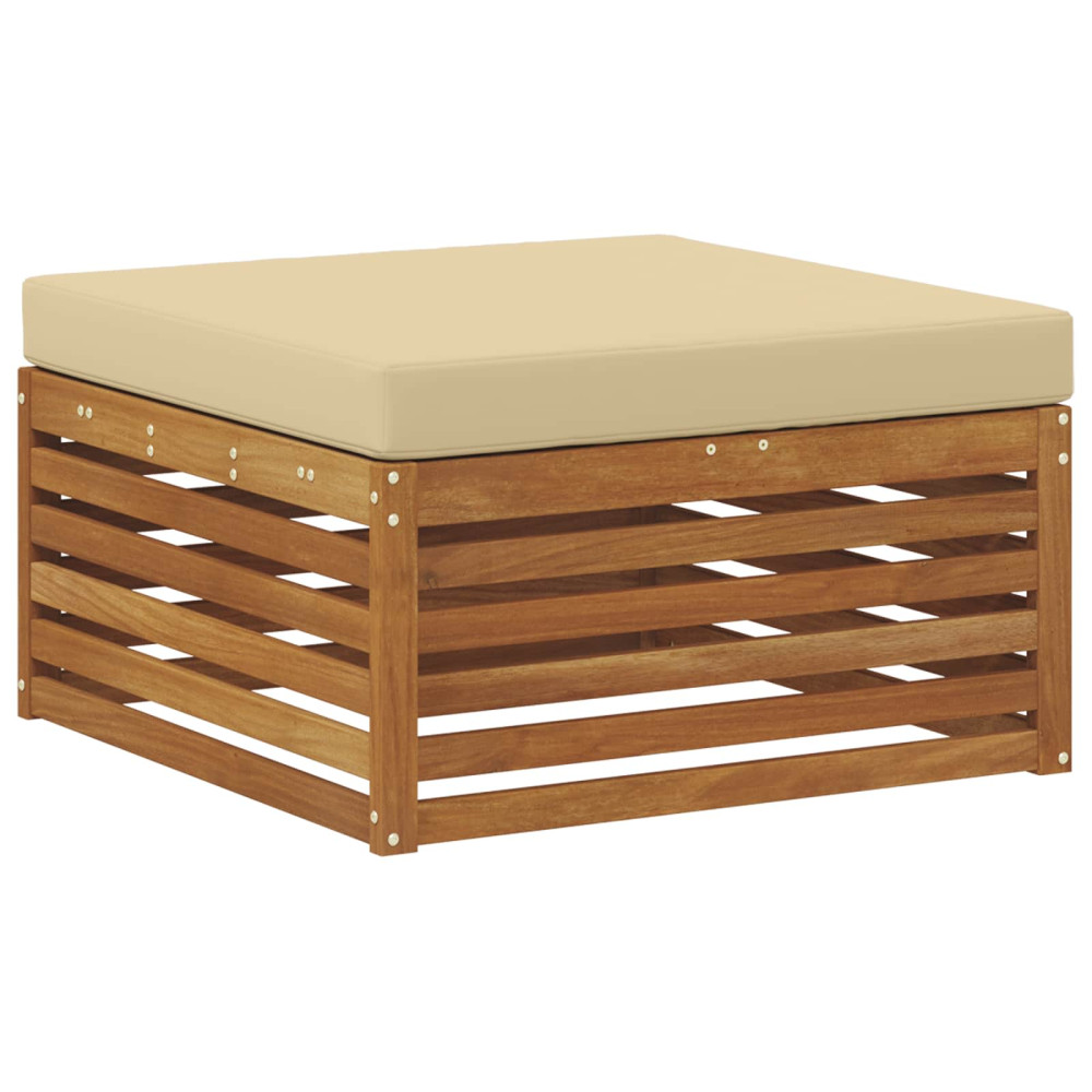 Produktbild för Utomhussoffset med kudde 8 pcs Naturlig och Beige