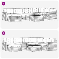 Produktbild för Utomhussoffset med kudde 8 pcs Naturlig och Beige