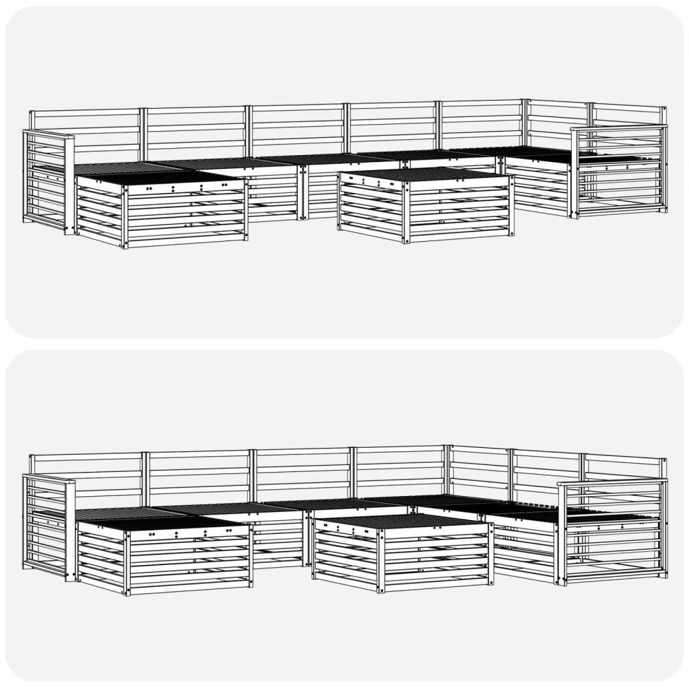 Produktbild för Soffgrupper 8 pcs Naturfärg Massivt Akaciaträ