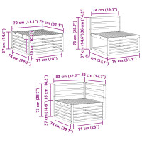 Produktbild för Soffgrupper 6 pcs Naturfärg Massivt Akaciaträ