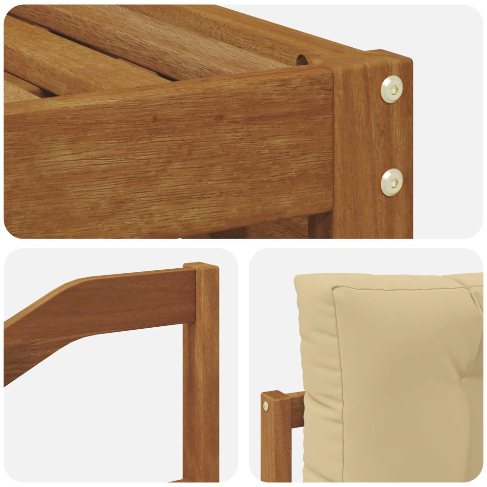 Produktbild för Utomhussoffset med kudde 8 pcs Naturlig och Beige