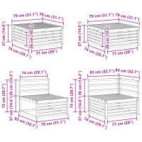 Produktbild för Utomhussoffset 9 pcs Naturfärg Massivt Akaciaträ